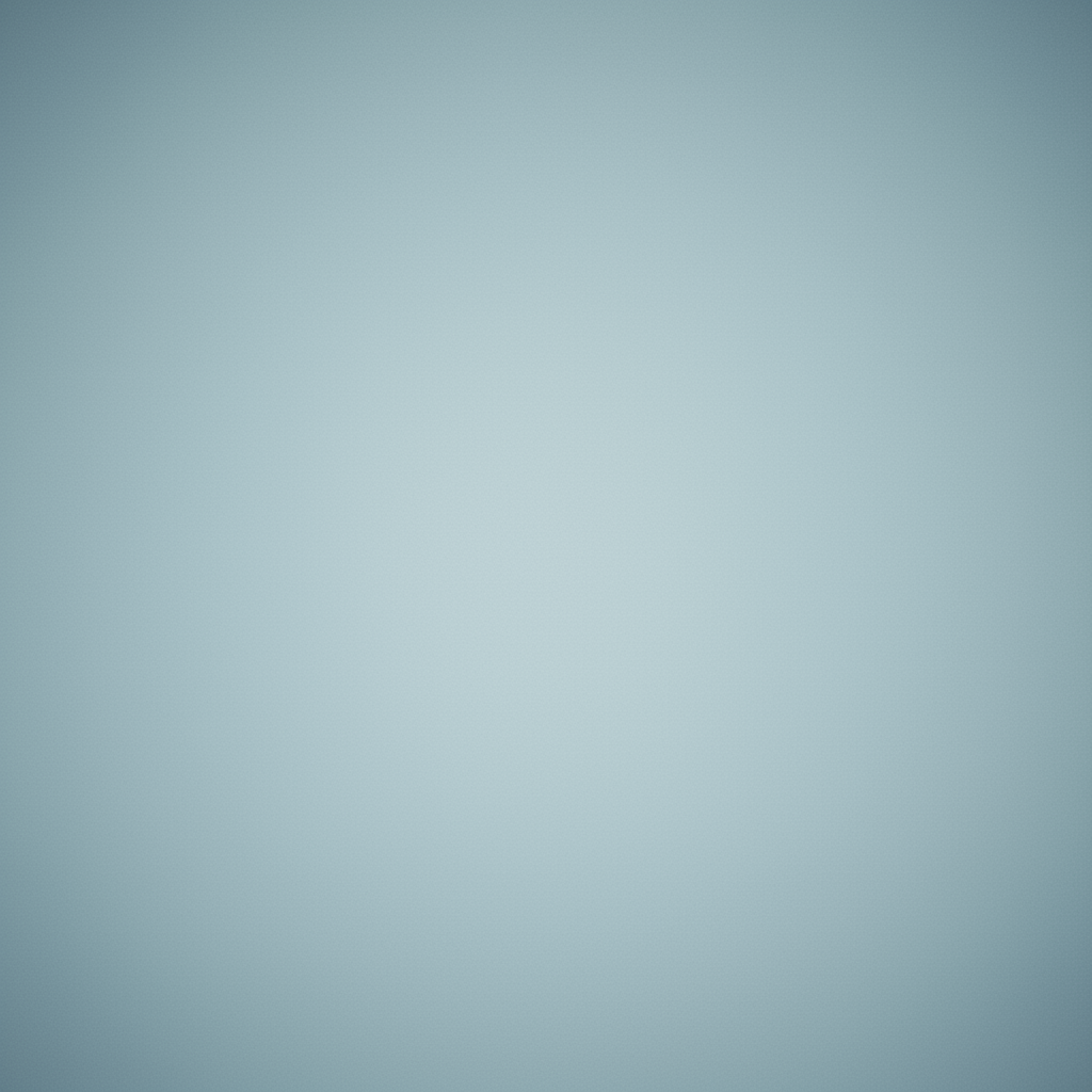 A plain light blue-gray background with a subtle vignette darkening the corners.